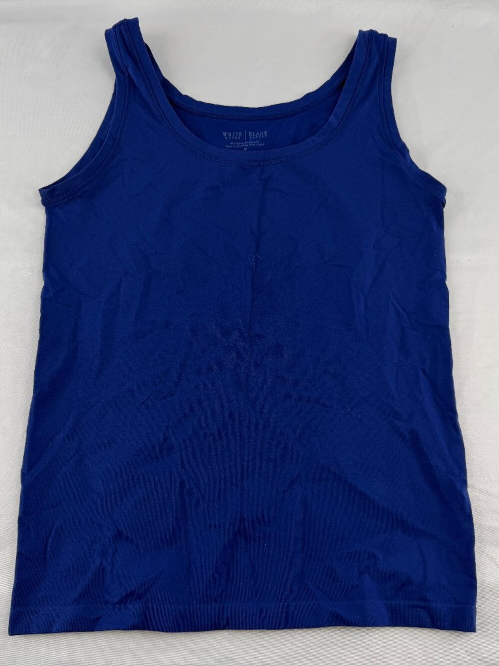 White House Black Market Women Blue Tank Top Scoop Neck Stretch Size Medium